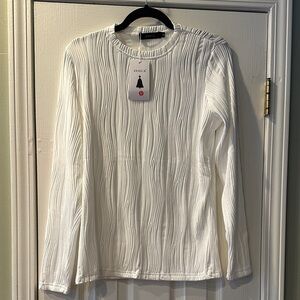 Zesica Women's White Textured Blouse